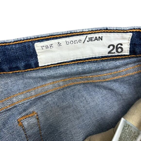 Rag & Bone Dre Ada Brigade Distressed Ripped Skinny Jeans size 26 Low Rise Denim - Picture 5 of 10